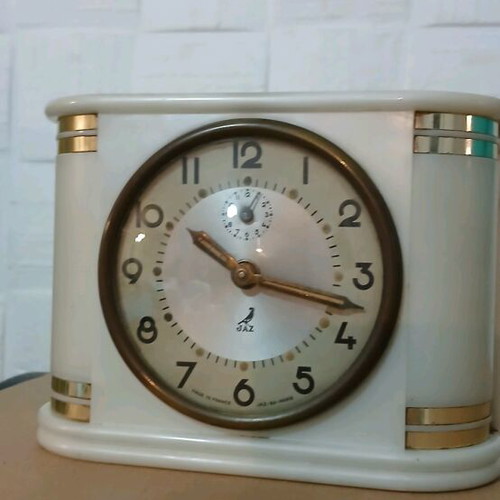 JAZ French table clock 1960 used with minor cracks