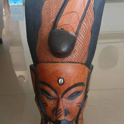 African mask like new, handmade wooden sculpture 70x25