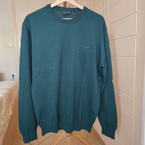 Navy & Green men's sweater like new, petrol color