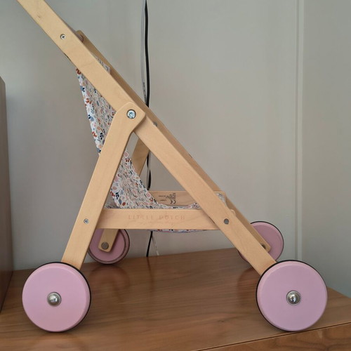 Little Dutch wooden doll stroller with Flowers & Butterflies fabric