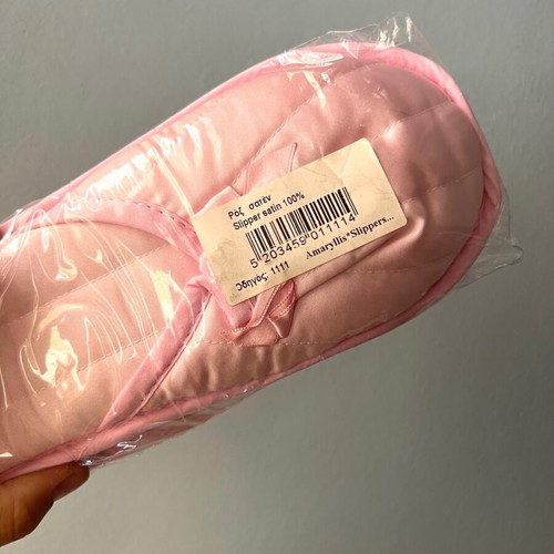 Amaryllis satin slippers pink new, size 38