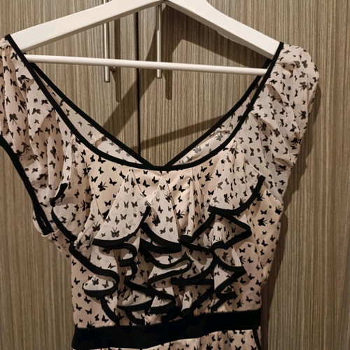 Lipsy London dress like new, size M-L, pink with black butterflies
