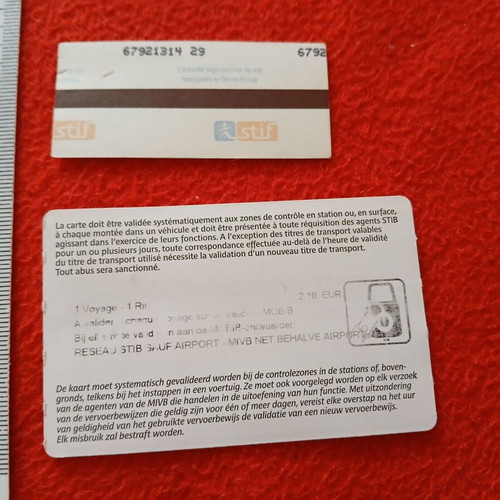 Used public transport tickets from Brussels and Paris