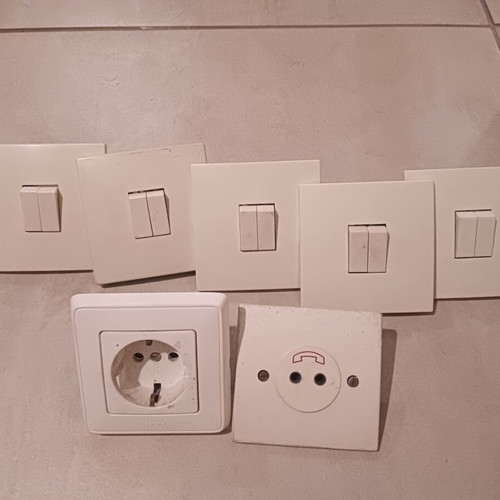 Electrical supplies sockets and switches used