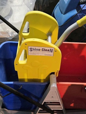 Professional double mop cart with press, 2×32 liter buckets and 400gr mop new