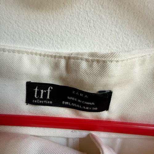 Zara wide high-waisted cream white pants new