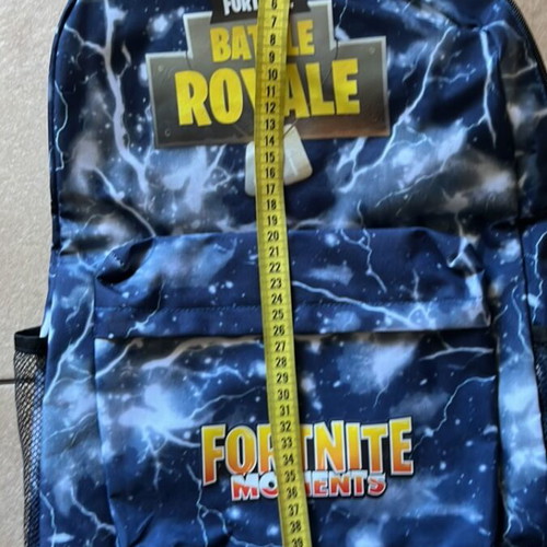 Fortnite school backpack blue with broken front zipper