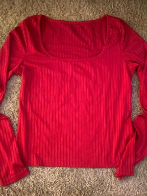 Women's red long-sleeve blouse size S like new