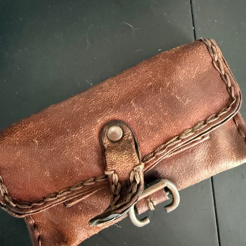 Leather tobacco pouch handmade, used