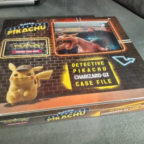 Detective Pikachu Charizard-GX case file with acrylic holder