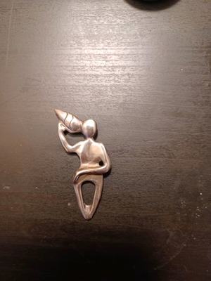 Cycladic pendant silver 950 new with shell