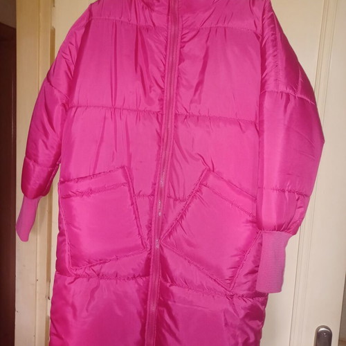 Long fuchsia jacket like new