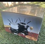 Fondue μεταλλικό καινούργιο, ασημί χρώμα για τυρί και σοκολάτα