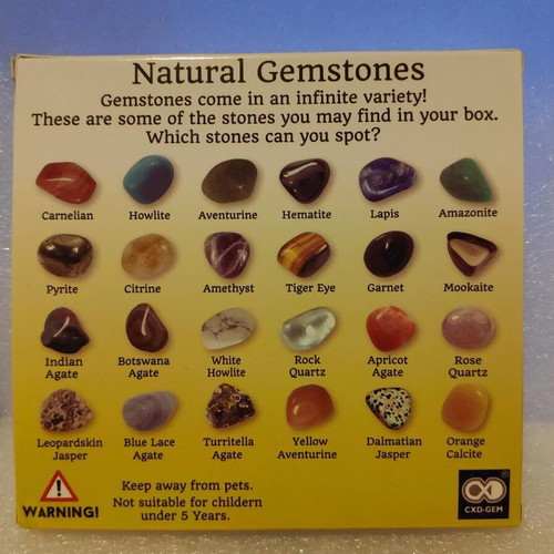 Collection of 20 natural semi-precious stones in box like new