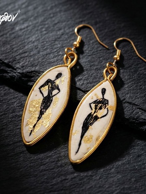 EnVogue earrings new with abstract design, handmade, Apefthon