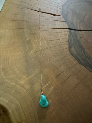 Blue opal necklace with silver chain like new
