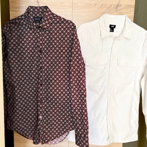 Zara shirts like new, white S/M and burgundy M, set of 2 pieces