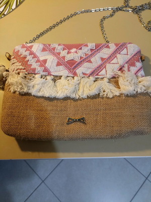 Achilleas Accessories boho style straw clutch bag new