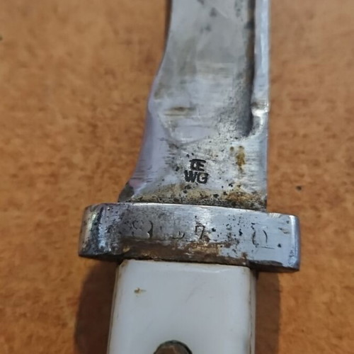 Collector's bayonet knife used, 38 cm with white handle