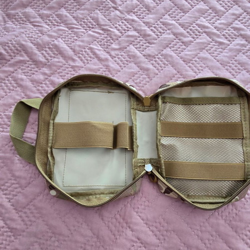 Camo first aid kit pouch for camping and airsoft