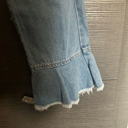Zara 3/4 Flared Pants Size 38 Blue Like New