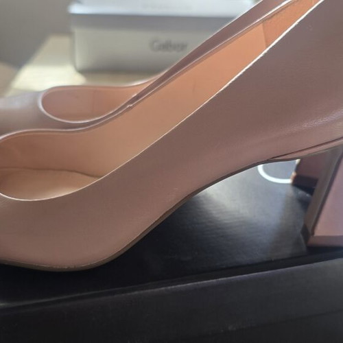 Donna Italiana high heels new, genuine leather, pink powder, 7cm