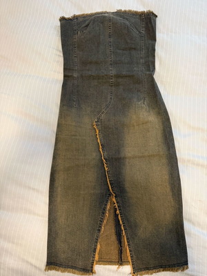 Дънкова Рокля Без Рамки Еластична Нова Синя