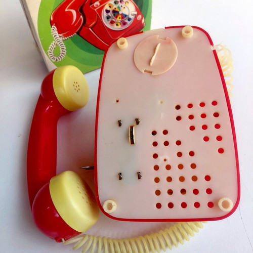 Mechanical Telephone Priftis toy from 1970s, new