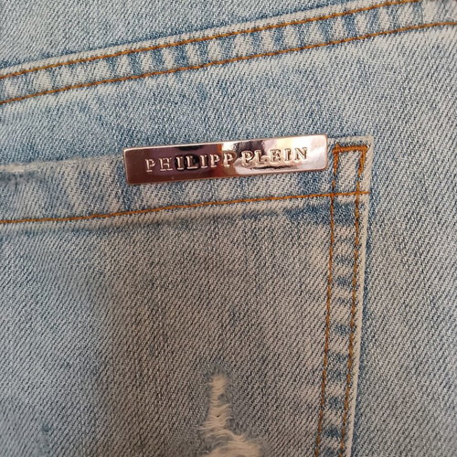 Philipp Plein Boyfriend Cut Jeans Over and Over Again new, Paradise Blue