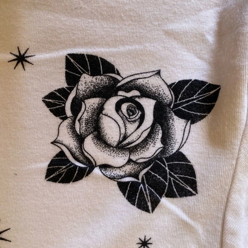 Bershka tattoo art slim short-sleeve shirt like new, large, white