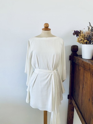 Relish short dress tunic with puff sleeves, adjustable length