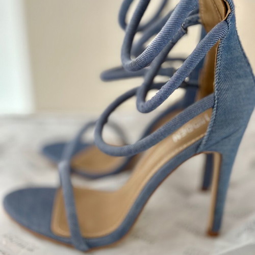 Denim Hidden Fashion Heels size 36 new, blue sandals platforms