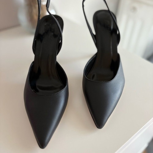 By Far black leather pumps like new, size 38