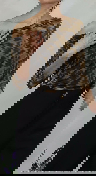 Μax Mara μπλούζα σε animal print με 3/4 μανίκι