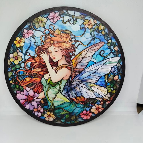 Magical Acrylic Decorative Fairy Sign stained glass style like new
