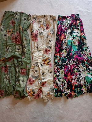Skirts handmade with elastic waist, set of 3, size small to medium