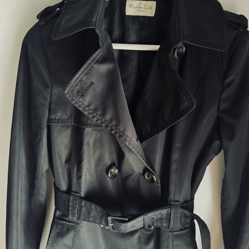 Massimo Dutti women's short trench coat size S like new, black