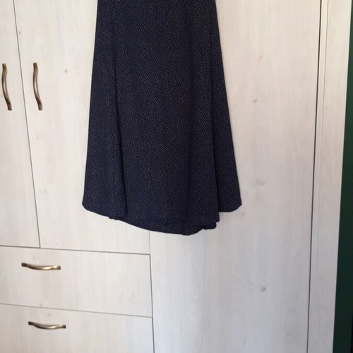 Summer shirt and skirt set like new, dark blue with white dots