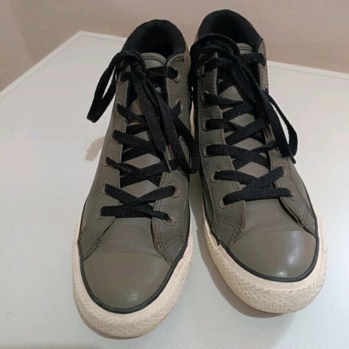 Converse All Star leather sneakers used, gray, size 37