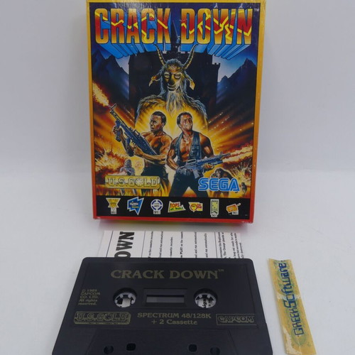 Crack Down Spectrum 48/128K +2 cassette used, Capcom arcade game