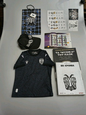 Paok memorabilia and promotional items like new