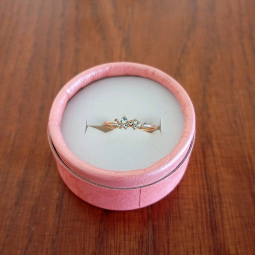 Gold plated ring with zircon stones, size 7