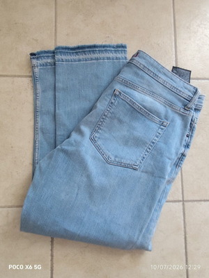 Zara denim pants size 44 with stretch, like new, blue