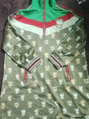 Gucci x Doraemon Fujiko Pro Track Jacket like new, cotton polyester fabric