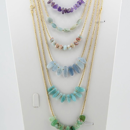 Handmade necklace with semi-precious stones and gold-plated silver made to order