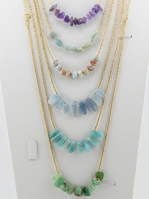 Handmade necklace with semi-precious stones and gold-plated silver made to order