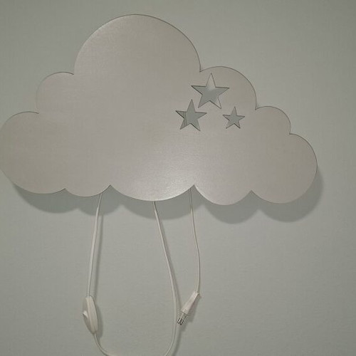 Children's wall light handmade, wood, gray color