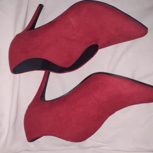 Red suede boots new, size 36, 12 cm heel