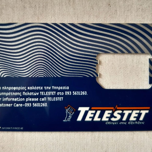 Telestet old mobile phone card used, missing SIM