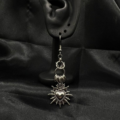 Heart earrings handmade like new, silver